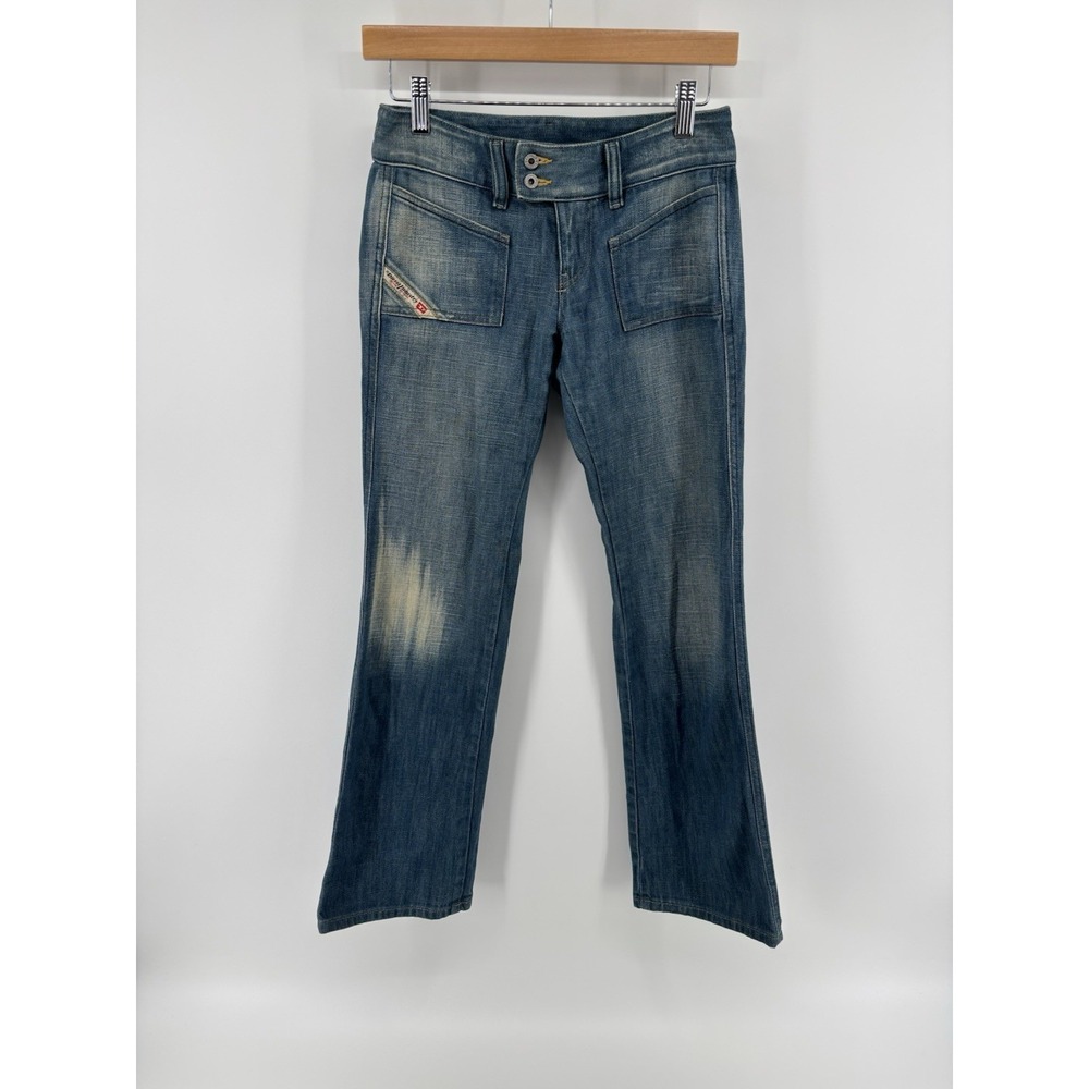 Vintage Diesel Hush Jeans Sz 25 (Meas 26) Made In Italy Bleached Y2K MSRP $475